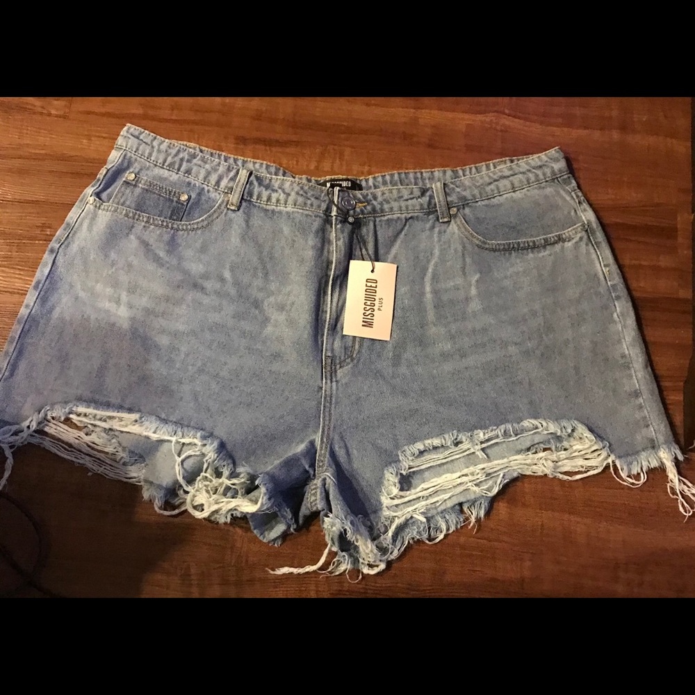 Plus Size Distressed Denim Shorts.